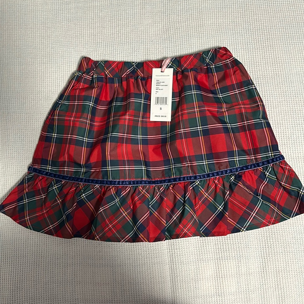 Vineyard Vines Girls Merry Plaid Skirt